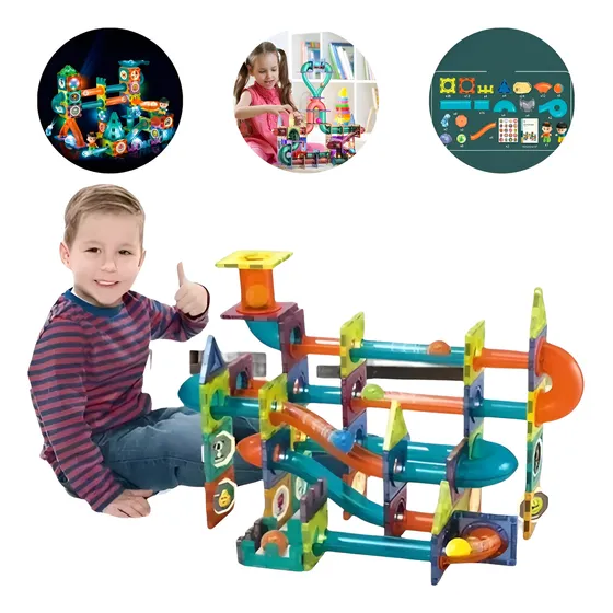 Bloques Magnéticos De Construcción Con Luz 142 Pcs