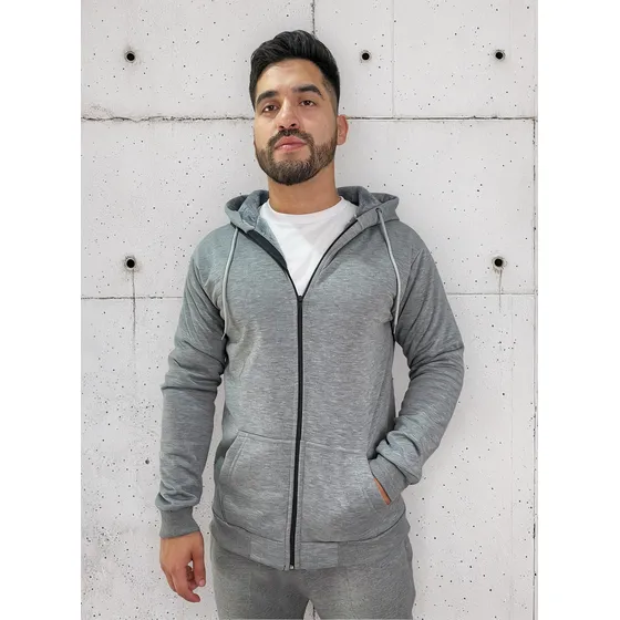 Campera Con Capucha Corderito Interno Hombre Abrigada