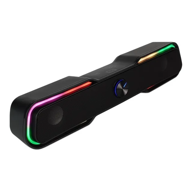 Parlante Bluetooth Gamer Usb Rgb Panel Vorago Tactil BPS350 Negro