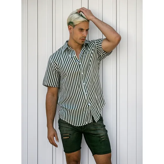 Camisa Manga Corta Hombre Fresca Urbana Playa 