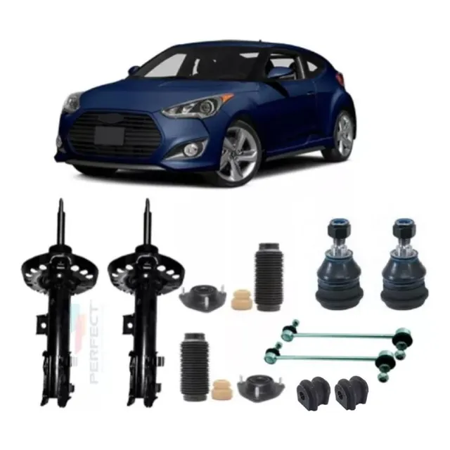 2 Amortecedor Perfect +kit Diant+ Pivô+ Bie Veloster 11 A 14