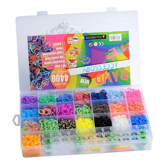  GLW   LB1 Loom Band Gomitas Colores Set X 4400u Telar Pulseras