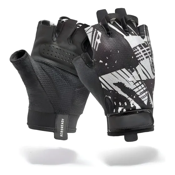 Guantes De Entreno, Pesas O Gym Essential Colores adidas Color Gris Diseño De La Tela Geométrico Talle L | Cuotas sin interés
