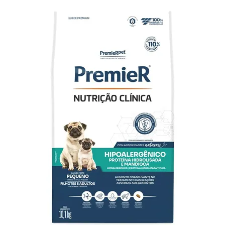 Premier Nutrição Clínica Hipoalérgico Mandioca Cães Adulto e Filhote Porte Pequeno Anti Alérgica