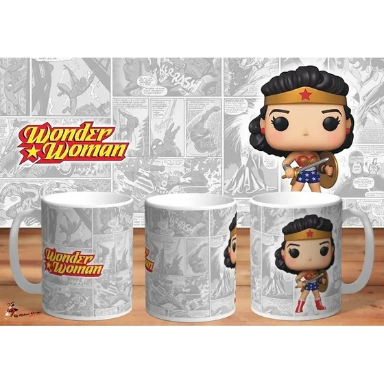 Taza Wonder Woman Mujer Maravilla Funko Art