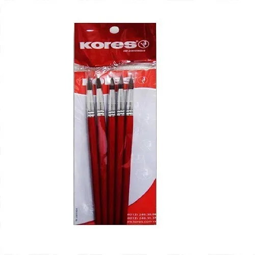 Pincel Escolar Pelo De Pony Kores #8 Pack 6