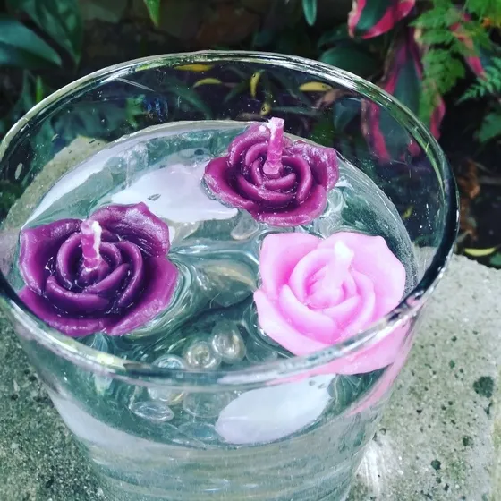 Velas Flotantes, Rosas Para Centros De Mesa, Decoraciones.