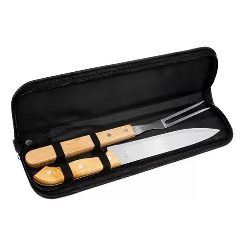 Set Parrillero Cuchillo Para Carnes Parrilla Camping Hogar 