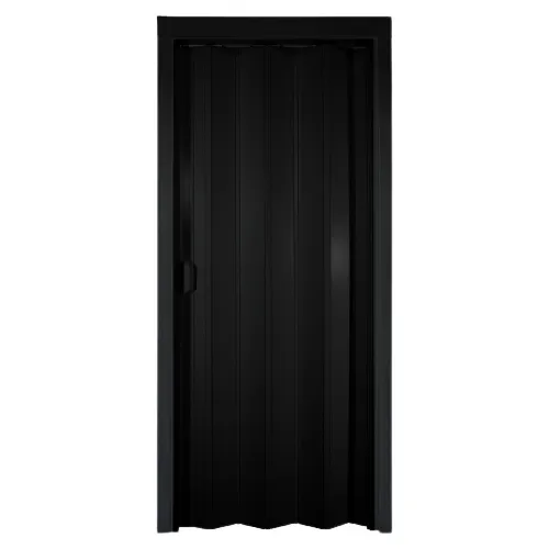 Porta Pvc Sanfonada De Correr 210cmx72cm Preta Para Banheiro