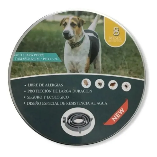 Collar Anti Pulgas Repelente Garrapata, 8 Meses Protección