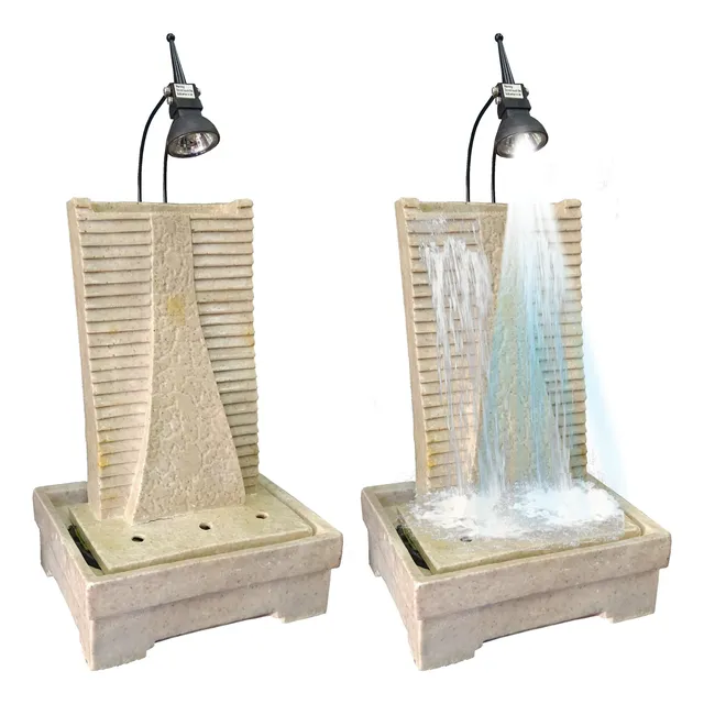 Lampara Fuente Cascada De Agua De Mesa Tipo Azteca Feng Shui