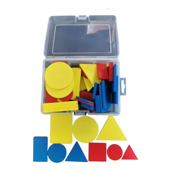 Bloques Lógicos Didáctico Madera Cuadro Circulo Triangulo Re Color Caja 48pz 2592