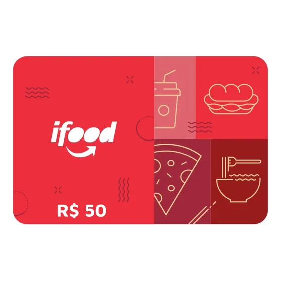 Cartão Presente Ifood 50 Reais Gift Card Digital
