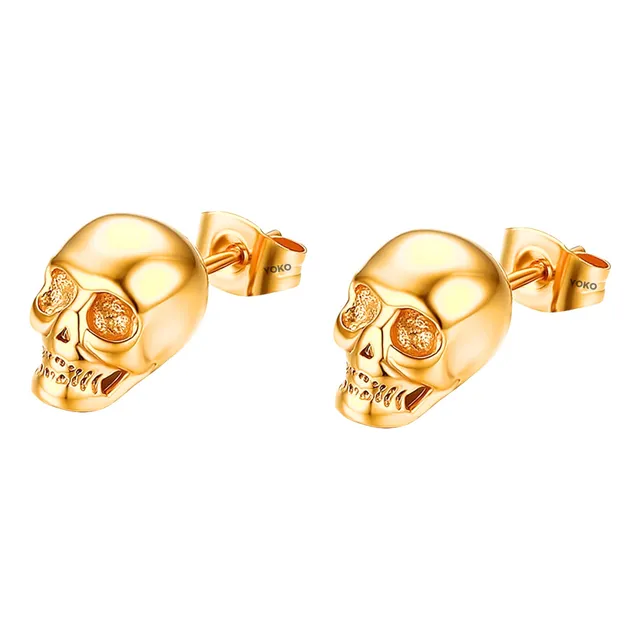 Aretes Hombre Punk Rock Craneo Calavera Gotico Vintage 