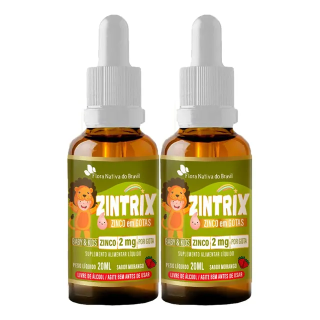 Zinco Em Gotas Infantil Zintrix 2 X 20ml Flora Nativa
