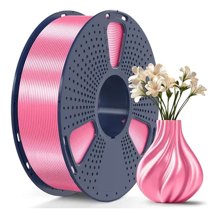 Impressora 3D Pla+ Silk Filament Sunlu, superfície rosa brilhante