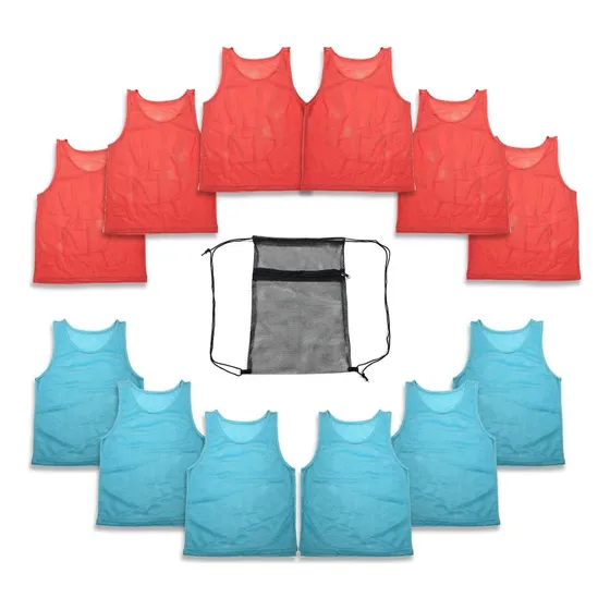 12 Pc Set Team Pinnies Chaleco - Uniforme De Malla De Nylon 