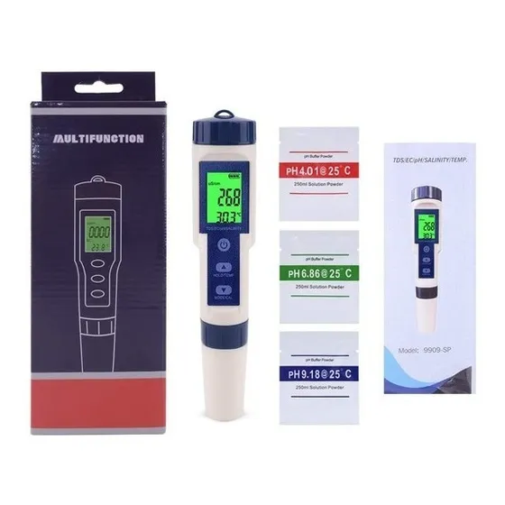 Medidor Calidad De Agua 5 En 1 Digital Ph Ec Tds Sal Temp