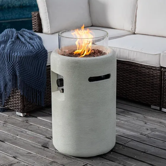 Mesa Para Fogata De Propano Para Exteriores Con Base