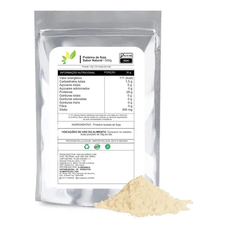 Proteina De Soja Isolada 28g De Proteina P/ Dose Refil 500g
