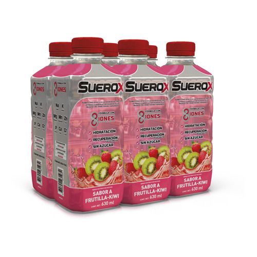 Pack Suerox 06 Bebidas Hidratantes Frutilla Kiwi 630ml C/u