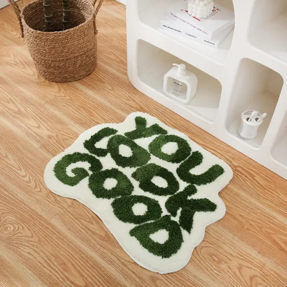 Crushhome Alfombra Baño Texto Ingl  You Look Good  Color 21