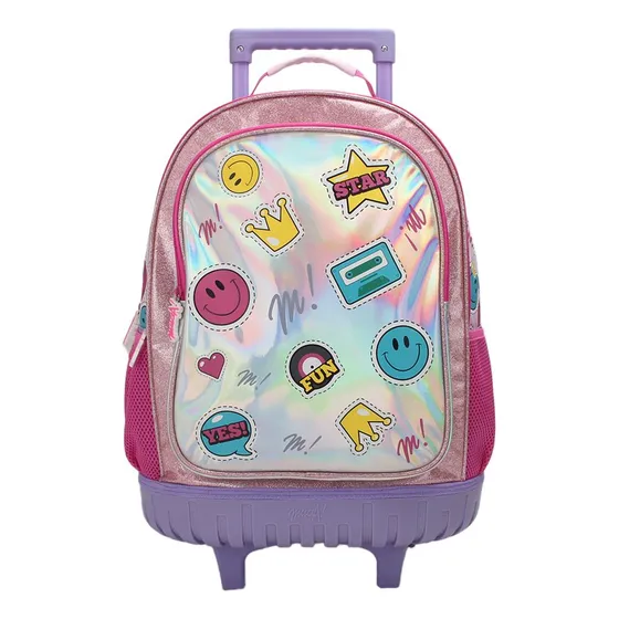 Mochila Carro Muaa Emojis 18 PuLG Escolar Niña Infantil