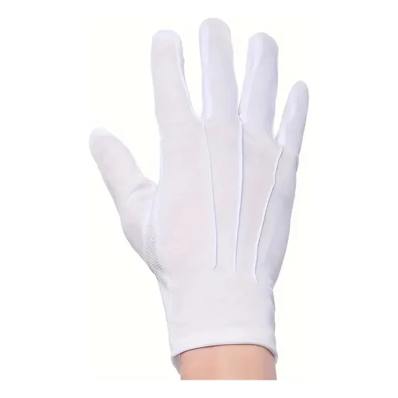 Guantes Algodón Blancos Para Abanderados, Militares, Etc