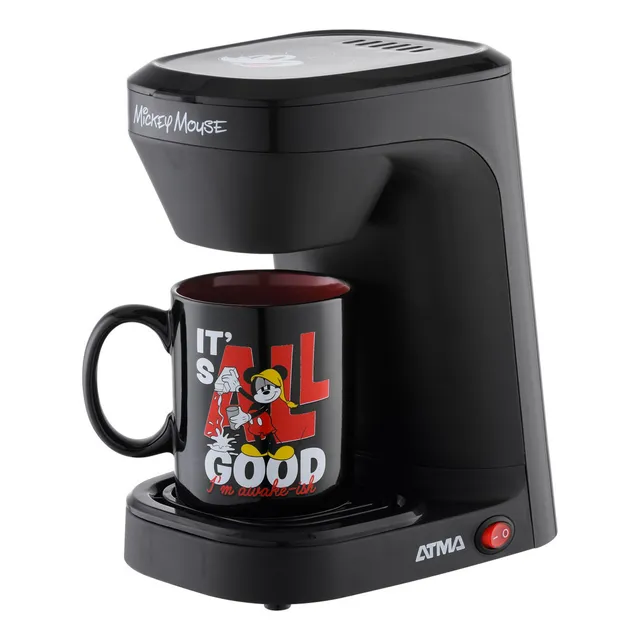 Cafetera Eléctrica Atma Disney Caat8018pe Con Taza De Mickey Color Negro