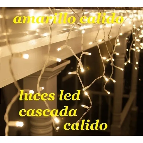 Luces  Navidad Tipo Lluvia, Cascada 100 Led Amarillo Caracas