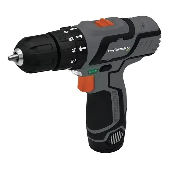 Taladro percutor atornillador inalámbrico de 10mm Gladiator TP810/12 12V + 1 batería de 2Ah + accesorio con caja de cartón 110V 50Hz/60Hz