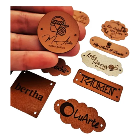 Etiquetas Couro Sintético #personalizada Com Sua Marca 100un