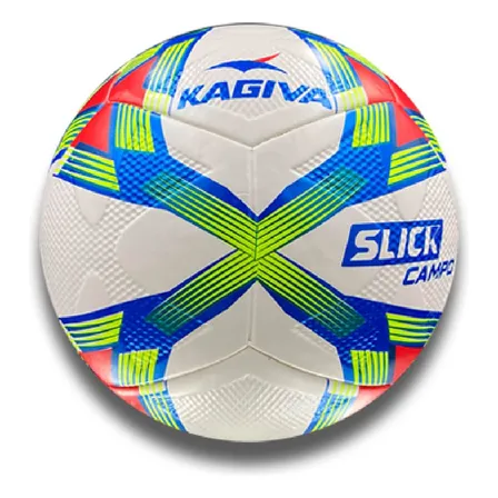 Bola De Campo Kagiva Slick 6 Painéis Techfusion Profissional 2024 Branco, Azul, Verde E Vermelho