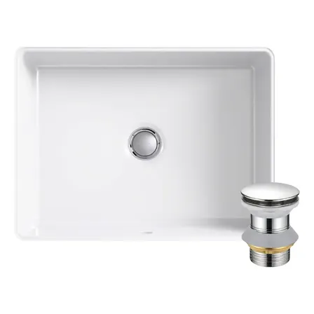 Cuba Embutir Kohler Retangular Verticyl + Válvula Click Inox Branco Brilhante