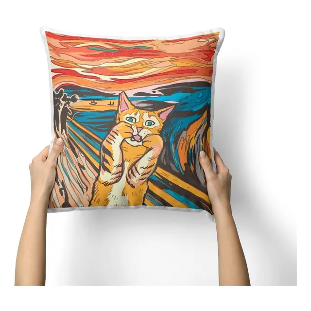 Cojin 40x40cm Gato - El Grito De Edvard Munch 