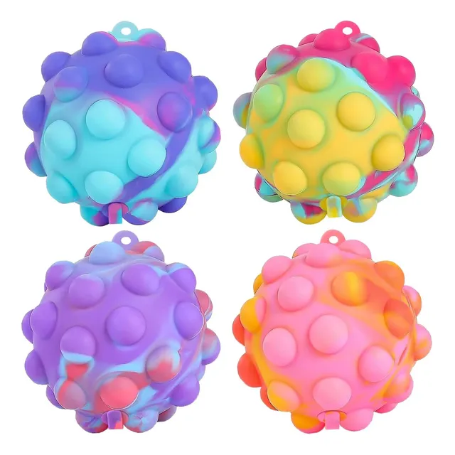 Pelota Pop It Antiestrés De Silicona Llavero Multicolor