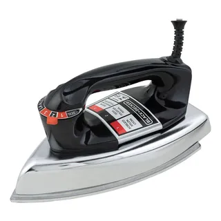 Ferro De Passar Roupa A Seco Cromado Com Base De AlumĂnio - Black+decker Vfa1110 Ferro De Passar Roupa A Seco Cromado Com Base De AlumĂnio - Black+decker Vfa1110