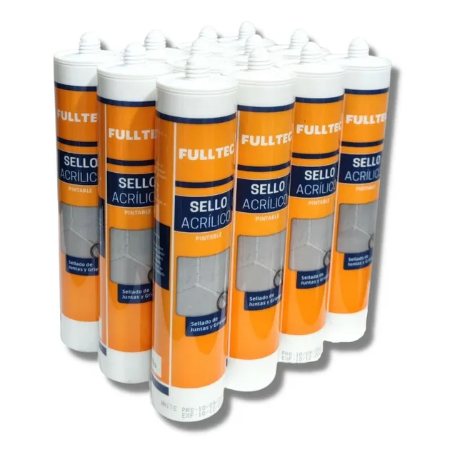 Caja 12 Und Sellador Acrilico Pintable Fulltec 300ml