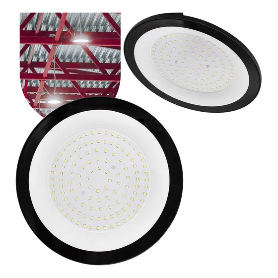 Luminaria Ufo Led 200w Galpao Bivolt Industrial Frio Cor Preto 110V 220V (Bivolt)