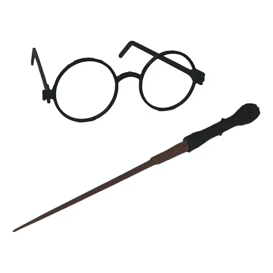 Disfraz Harry Potter Lentes Y Varita Accesorios Impresión 3d