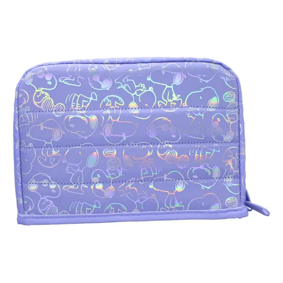 Cartuchera Slim Snoopy Plegable Cierre Canopla Mooving Color Lila