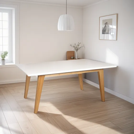 Mesa Comedor Escandinava 140 Cm Alamo Y Melamina Nórdica