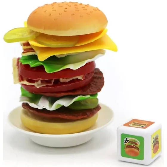 Juego De Mesa Torre De Hamburguesa Apilable Pura Diversión!