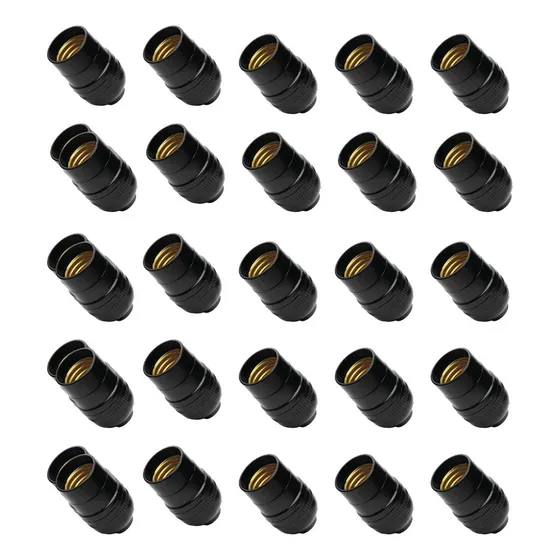 25pz Portalamparas Baquelita Argos 660w Electricidad Hogar Color Negro