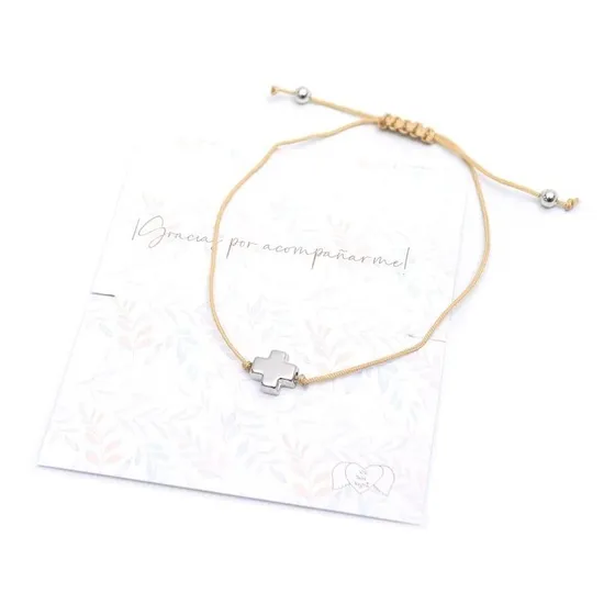 Souvenir Gratitud De Tipo Pulsera Ajustable Con Crucecita