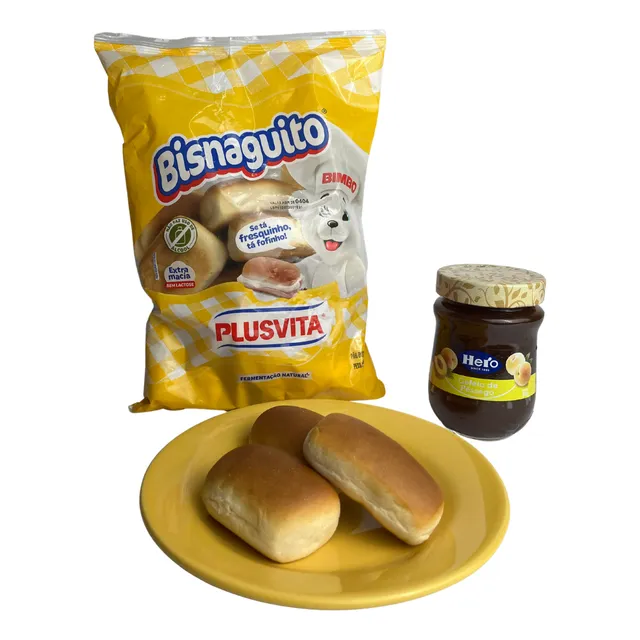 Pao Pacote Bisnaguito Plusvita Tradicional 300g Kit 3 Und