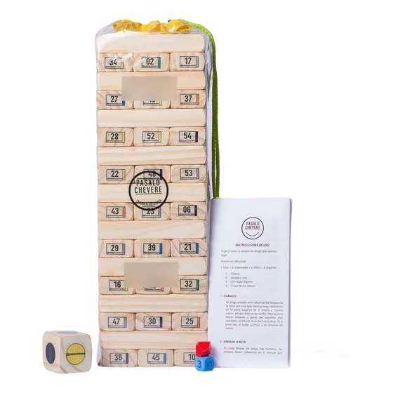 Torre Yenga Gigante 5 En 1  + Bolso + Verdad O Reto 
