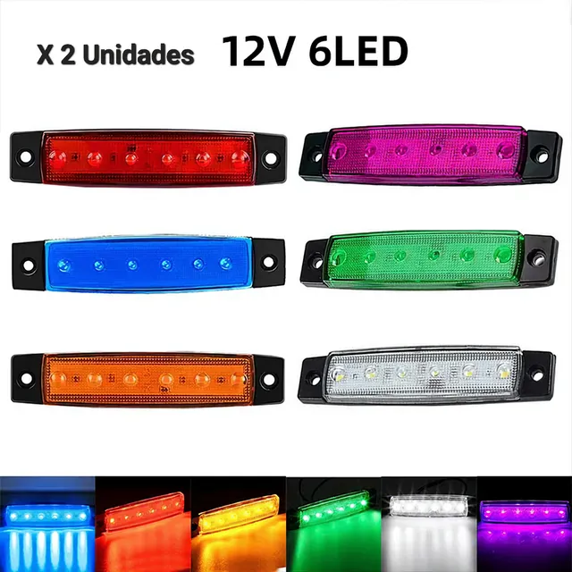 Luces Led Ambar Cocuyos 6 Led 12v Camiones Cavas Gandolas