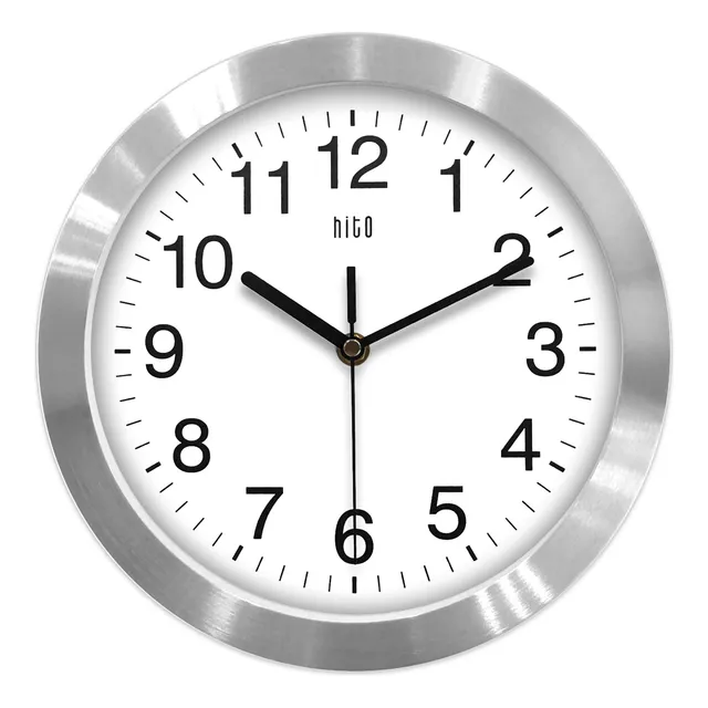 Hito Reloj Pared Silencioso Marco Metal Tapa Cristal De10 