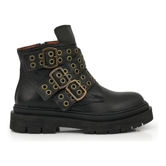Borcego Mujer Cuero Bota Zapato Cierre Briganti Plataforma